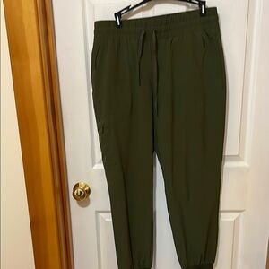 Chico's Green Track Pants with Elastic Cuffs